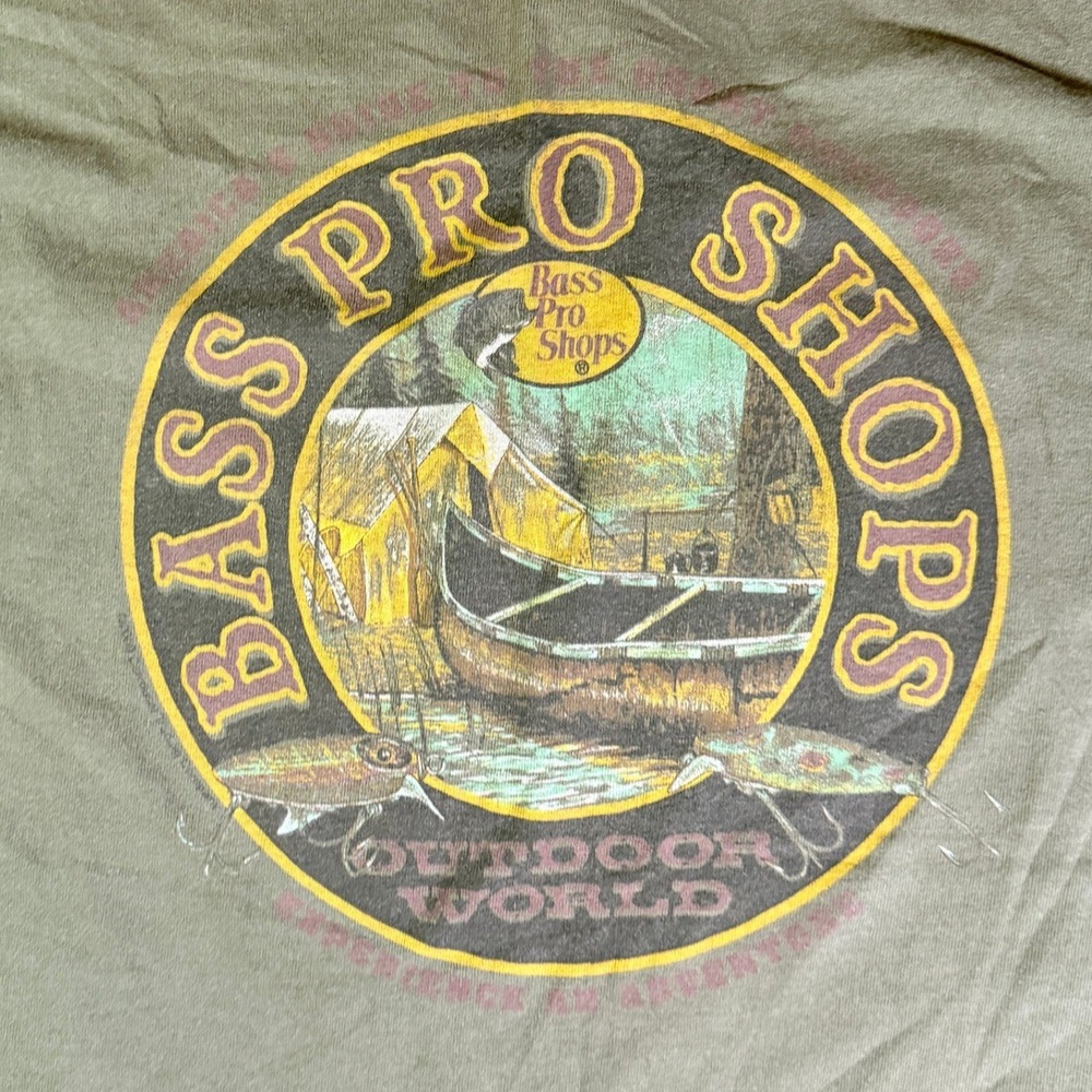 VTG Carrousel Bass Pro Shops Outdoor World Graphic T Shirt XL USA Made - Picture 2 of 8
